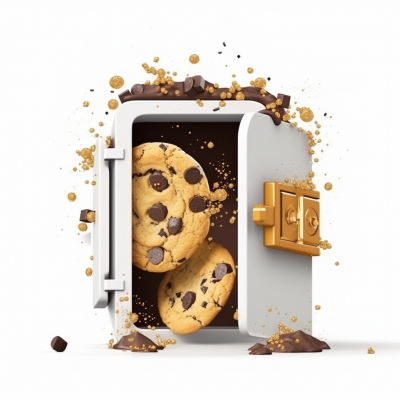 Kekse mit Schokoladensplitter in einem Tresor